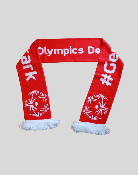 Special Olympics red fan scarf