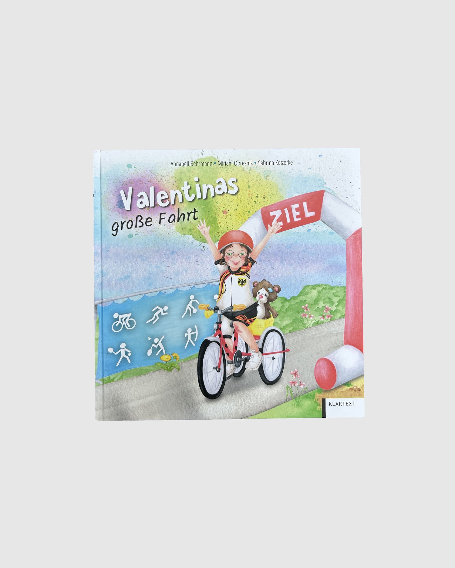 Kinderbuchcover mit bunter Zeichnung, Titel: Valentinas große Reise
