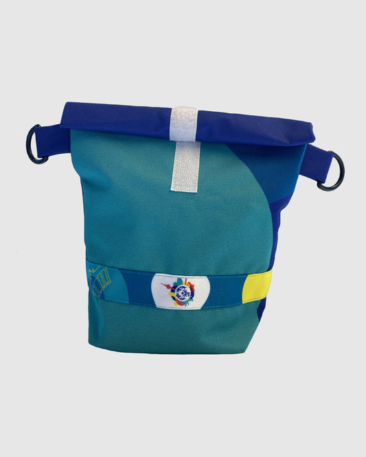 Upcycled roll top bag in small from Special Olympics 2023