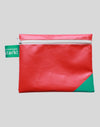 Upcycled A5 pouch made from 2024 Winter Games banner material