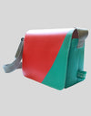 Cross-body bag made from recycled 2024 Winter Games banner material