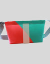 Cross-body bag made from recycled 2024 Winter Games banner material