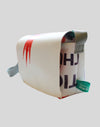 Cross-body bag made from recycled 2024 Winter Games banner material