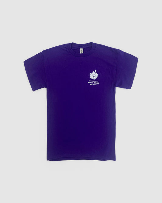 T-shirt "Wir spielen ohne abseits", violet