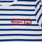 Nahaufnahme des gestreiften T-Shirts mit Special Olympics Deutschland Logo  