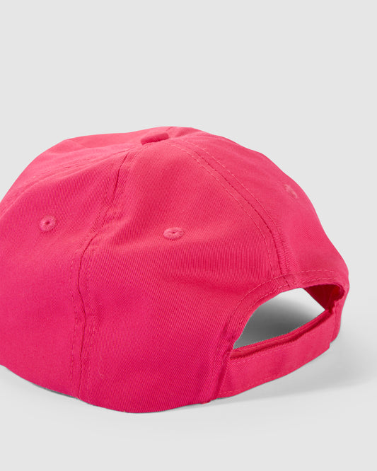 Nahaufnahme Cap in pink von hinten